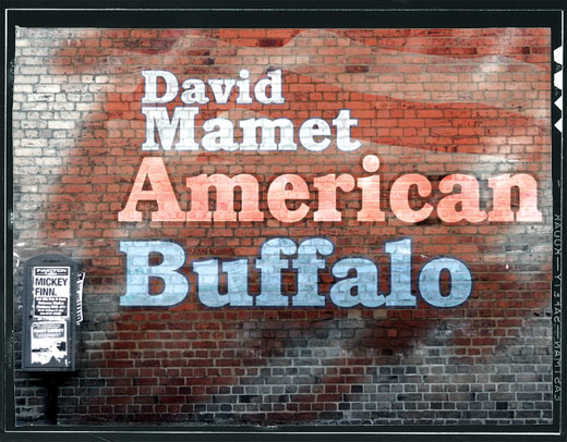 Poster text "David Mamet American Buffalo"